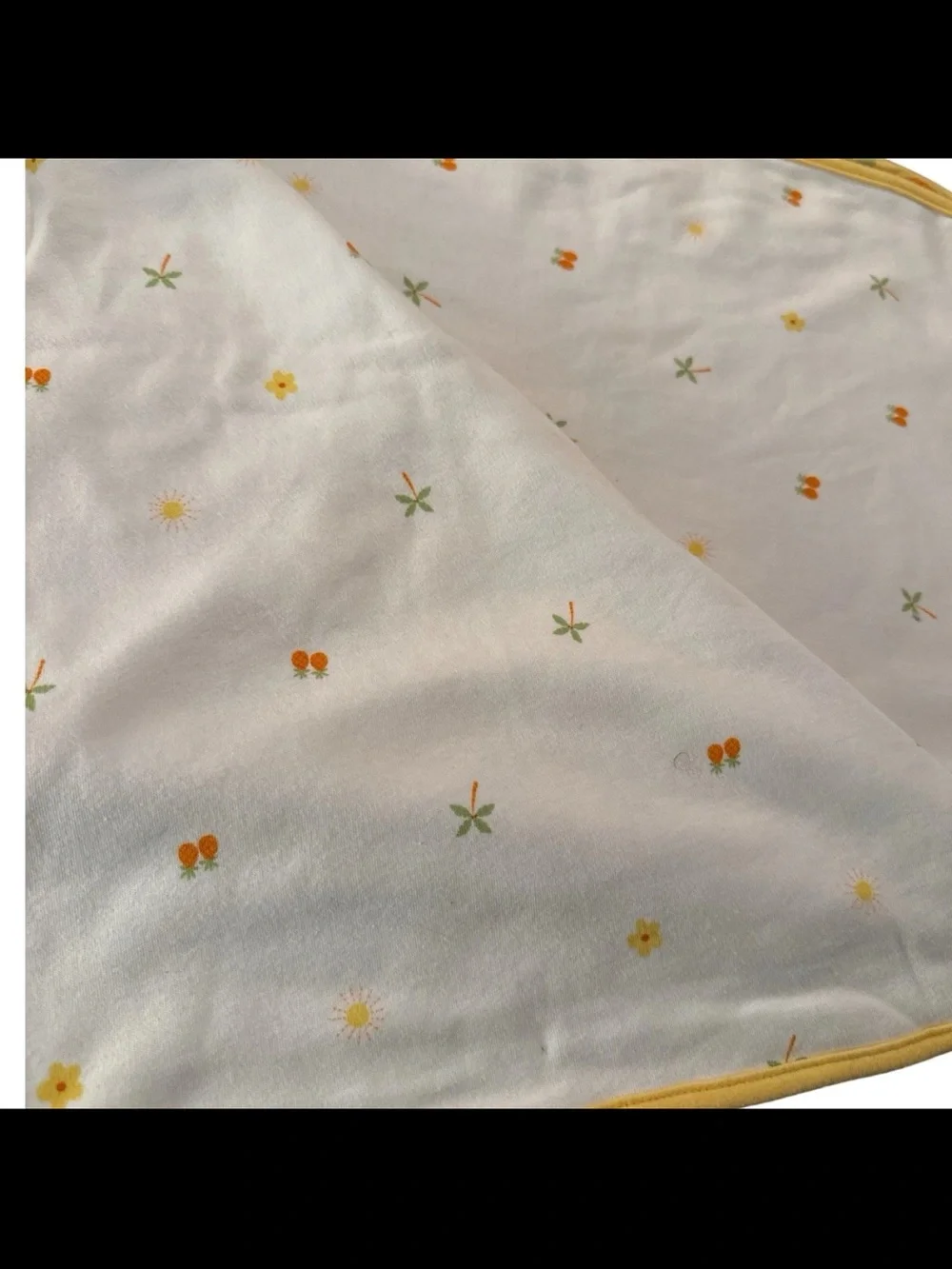 Gymboree Pina Colada Baby Blanket Pineapple Flower Palm Tree Orange Yellow 2003